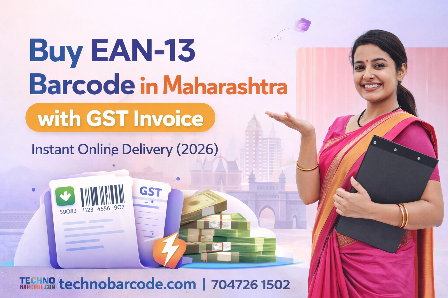 Buy EAN-13 Barcode in Maharashtra with GST Invoice – Instant Online Delivery (2026)
